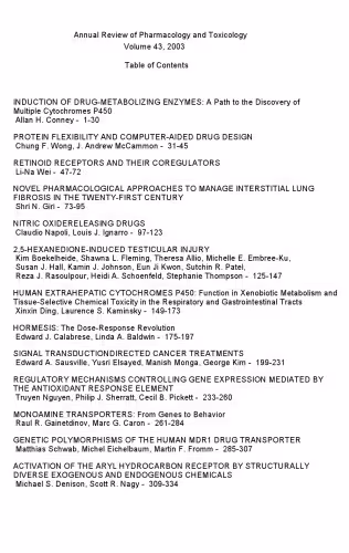 خرید و دانلود نسخه کامل کتاب Annual Review of Pharmacology and Toxicology: 2003