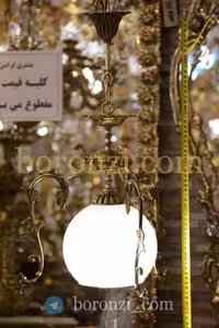 لوستر شاخه برگ حبابدار برنزی