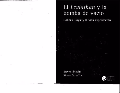خرید و دانلود نسخه کامل کتاب El Leviathan y la bomba de vacío Hobbes, Boyle y la vida experimental