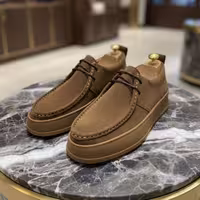 کفش چرم مردانه اسپرت کد SP186BR رنگ نسکافه ای