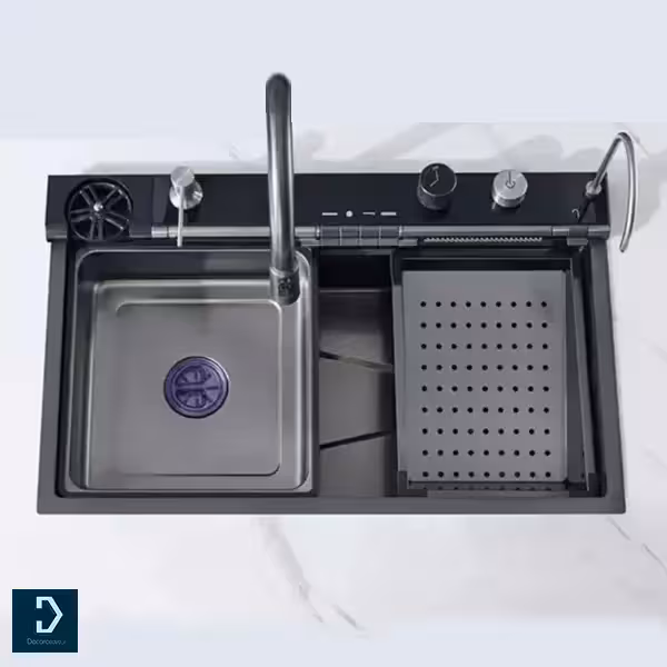 سینک آبشاری پیانویی مشکی دودی 7 کلید