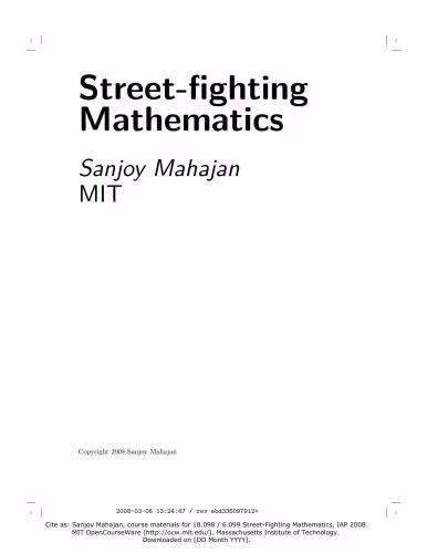 خرید و دانلود نسخه کامل کتاب Sanjoy Mahajan Street-Fighting Mathematics The MIT Press Cambridge, Massachusetts London, England