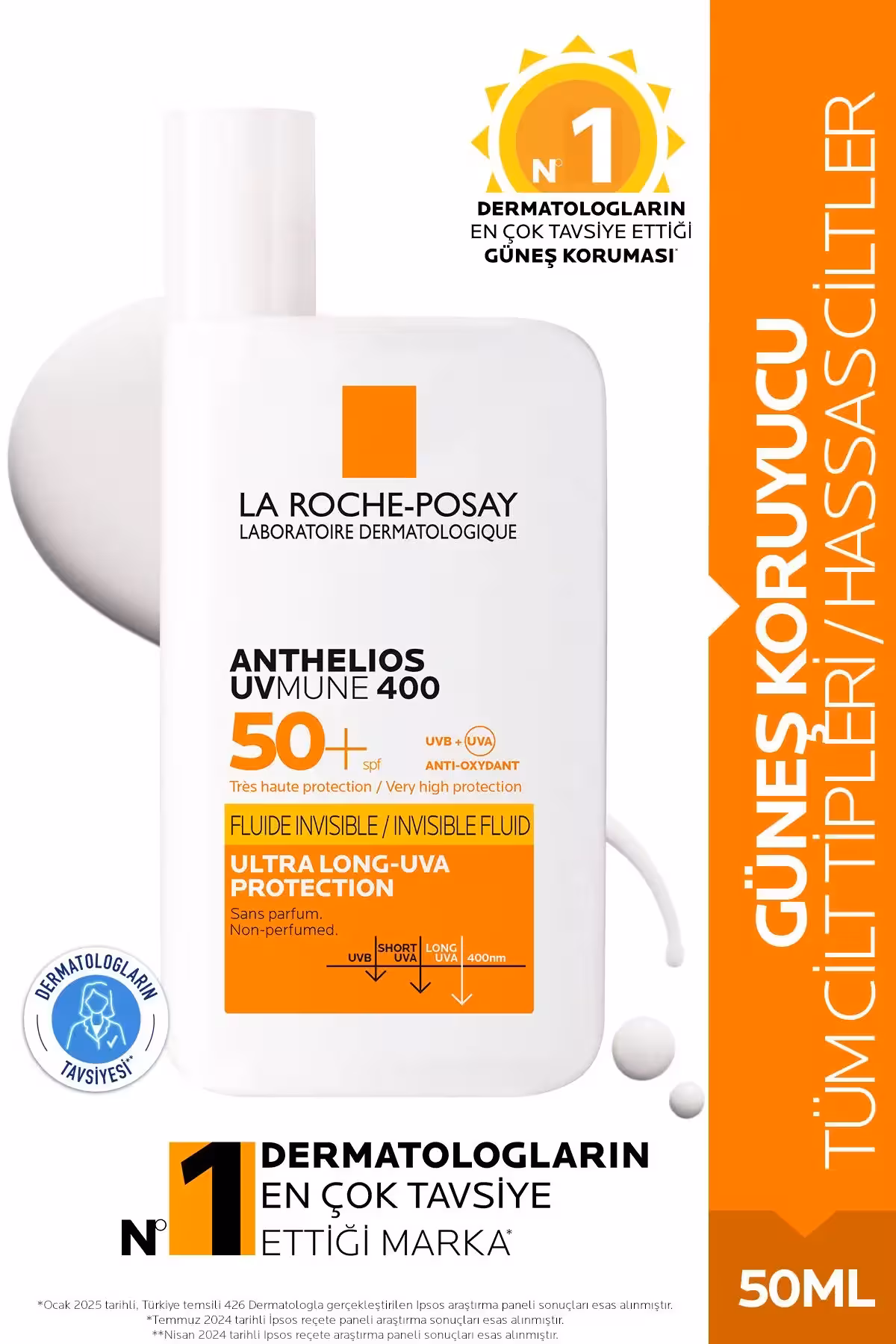 آنتلیوس اوومن 400 مایع نامرئی ضد آفتاب SPF50 - 50 میلی لیتر - 4453