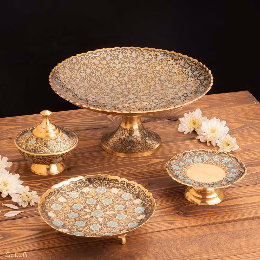 ست پذیرایی برنجی میناکاری کد 308