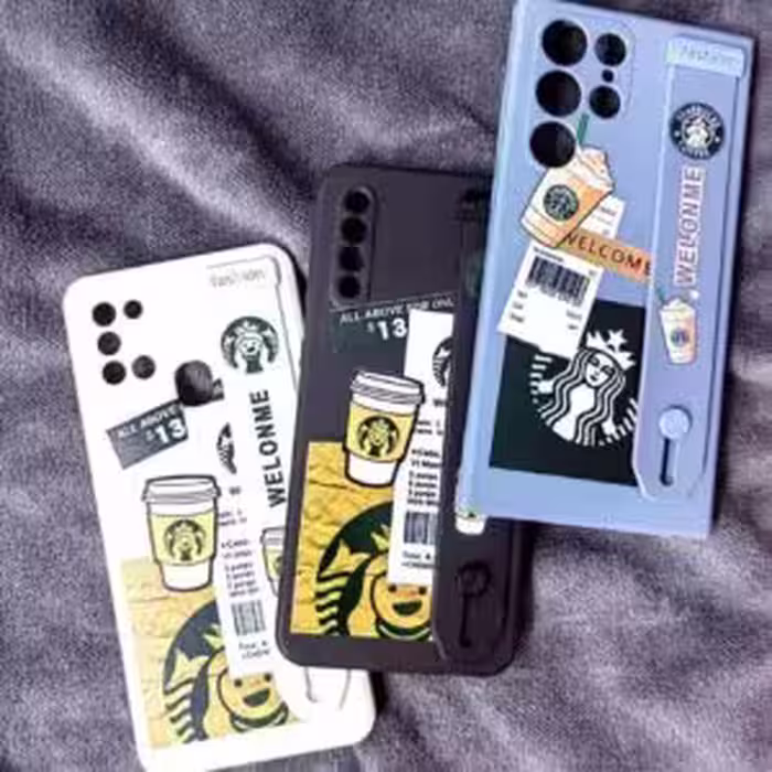 قاب طرحدار اسپرت استارباکس استنددارسامسونگA21sSamsungA21s Starbucks sports patterned frame with stand