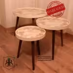 LOTUS لوتوس میز جلو مبلی چوبی 3 سایزی    ALMA-731-SPRINGLEAVES