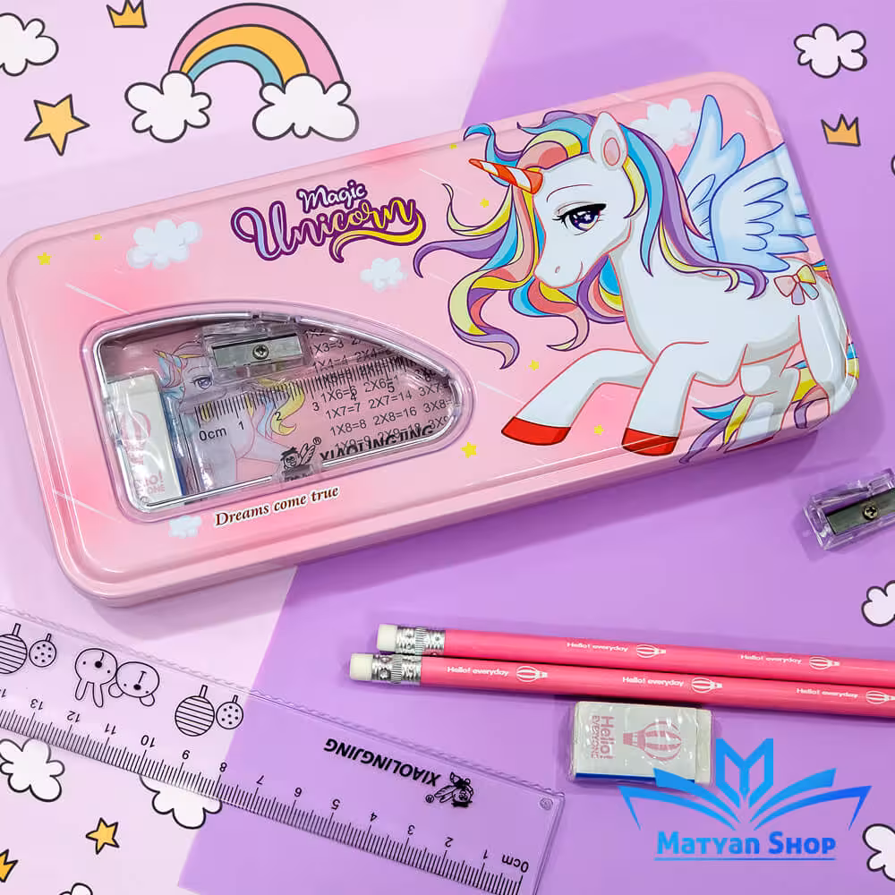 جامدادی فلزی طرح اسب تک شاخ