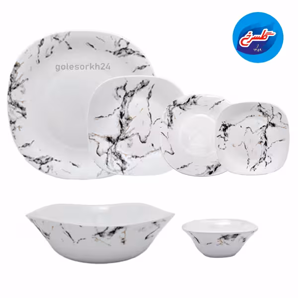 سرویس غذاخوری آرکوپال ماربل مربع مشکی