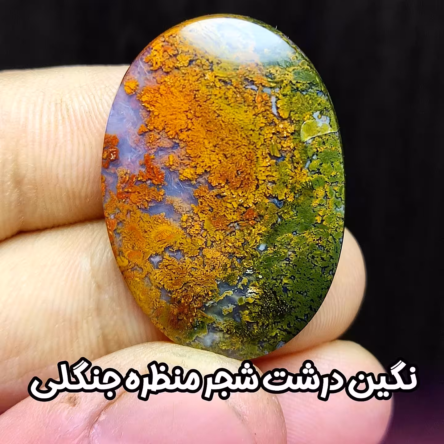 نگین درشت شجر منظره طبیعی هفت رنگ با رنگهای بینظیر ابعاد درشت 35 در 25 بینظیییییر 