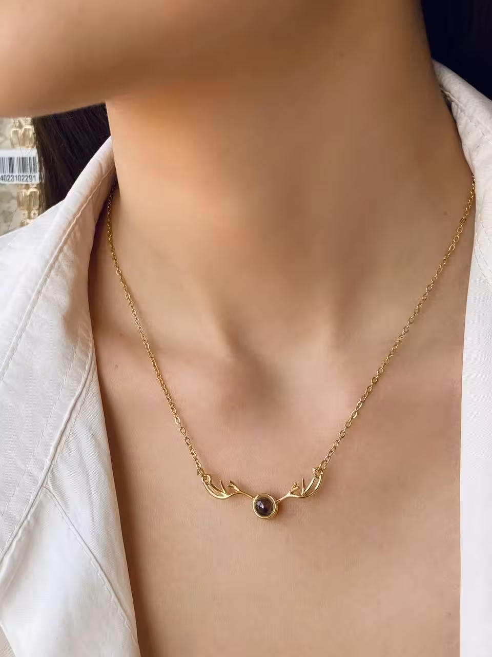 گردنبند "دوستت دارم به صد زبان" مدل شاخ گوزن