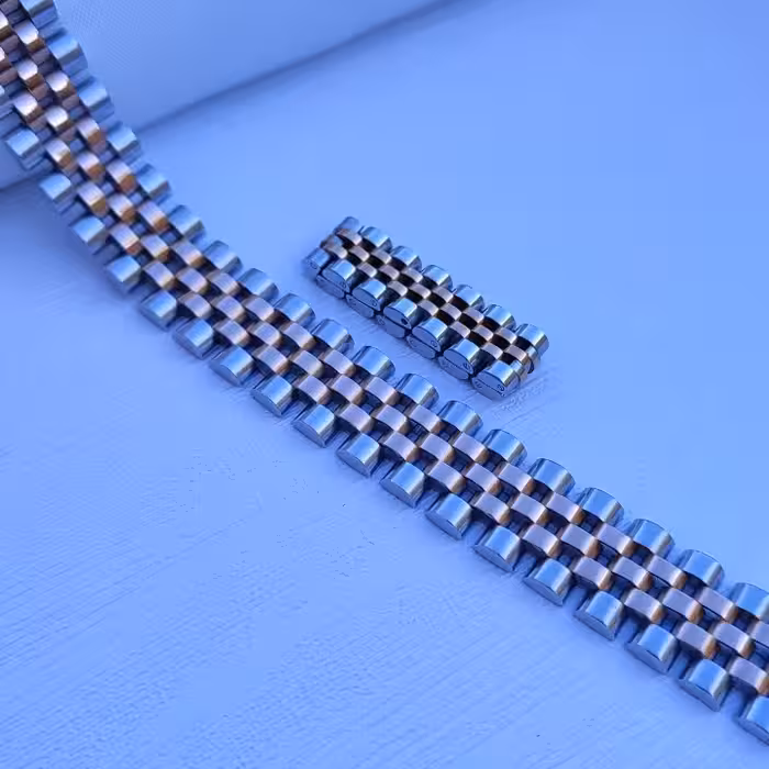 ست دستبند و انگشتر پسرانه نقره ای رزگلد