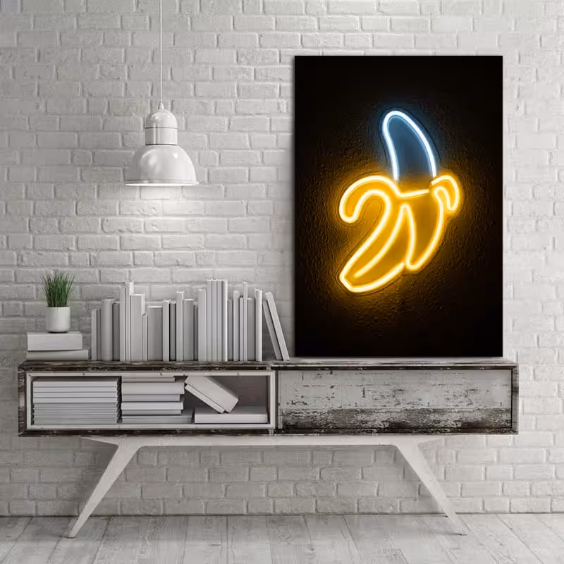 تابلو شاسی طرح نئون موز کد 19112