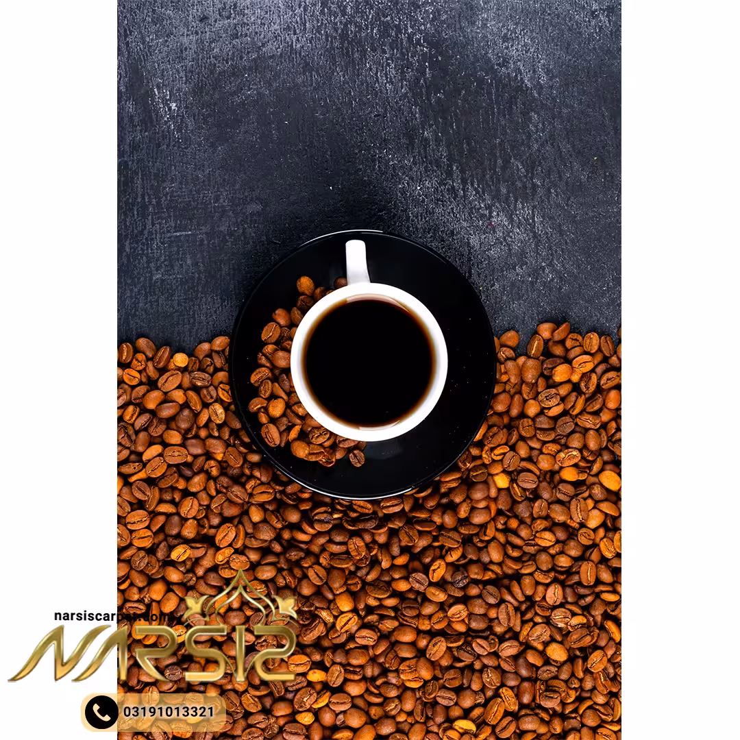 فرشینه آشپزخانه طرح فنجان و دانه های قهوه کد 7080