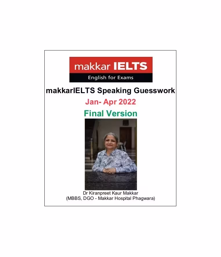 کتاب ماکار ایلتس اسپیکینگ Makkar IELTS Speaking Guesswork Jan Apr 2022 Final Version
