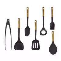 ست 7 پارچه ابزار سیلیکونی آشپزخانه برند استاب فرانسه | شامل کفگیر، قاشق برنج، برس، ملاقه و ابزار سرو | مناسب ظروف نچسب | طراحی ارگونومیک | مقاوم در برابر حرارت | انتخابی لوکس برای آشپزی حرفه‌ای
