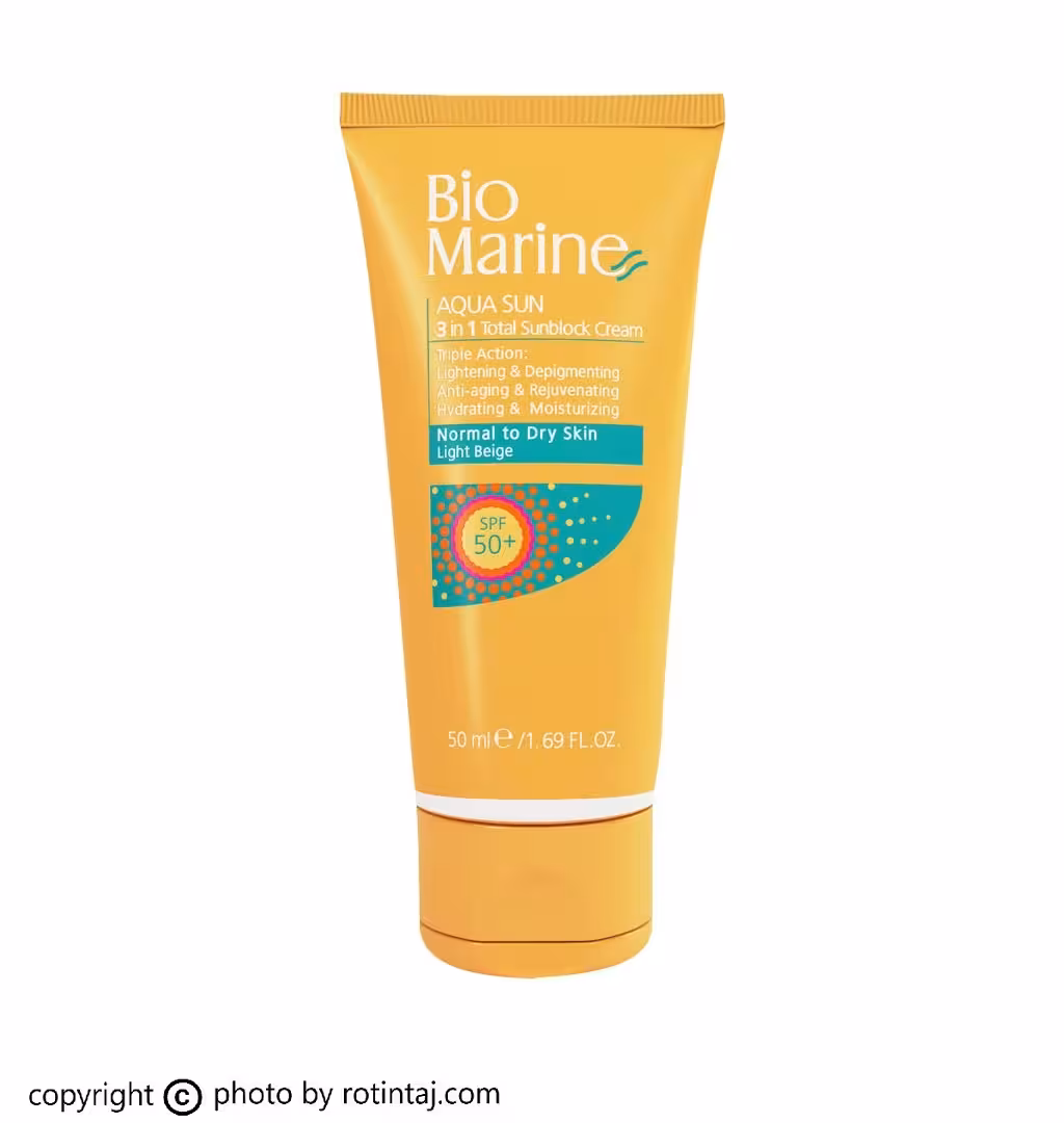 ضد آفتاب SPF50 بایومارین روشن کننده و ضد چروک پوست خشک