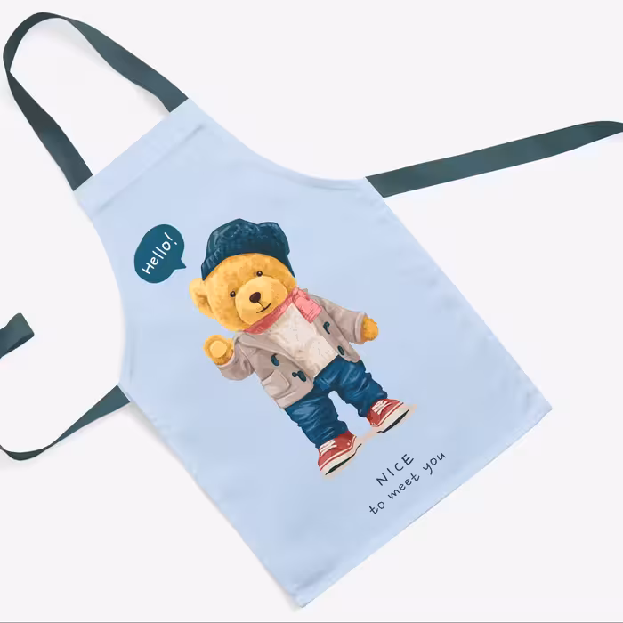 پیشبند تدی مخمل چاپ دیجیتال قابل شستشو و رنگ ثابت دارای آستر ضدآب کد13