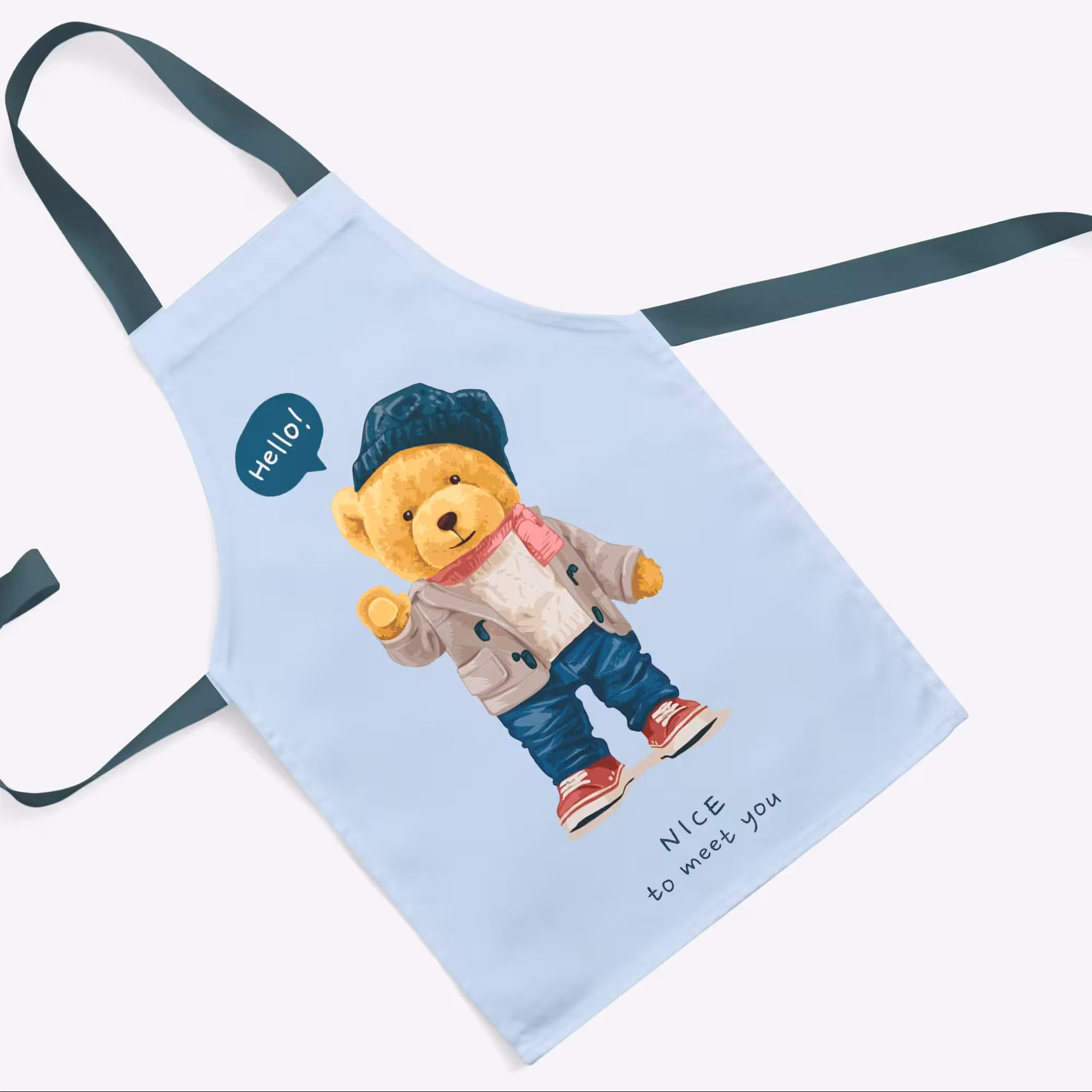 پیشبند تدی مخمل چاپ دیجیتال قابل شستشو و رنگ ثابت دارای آستر ضدآب کد13