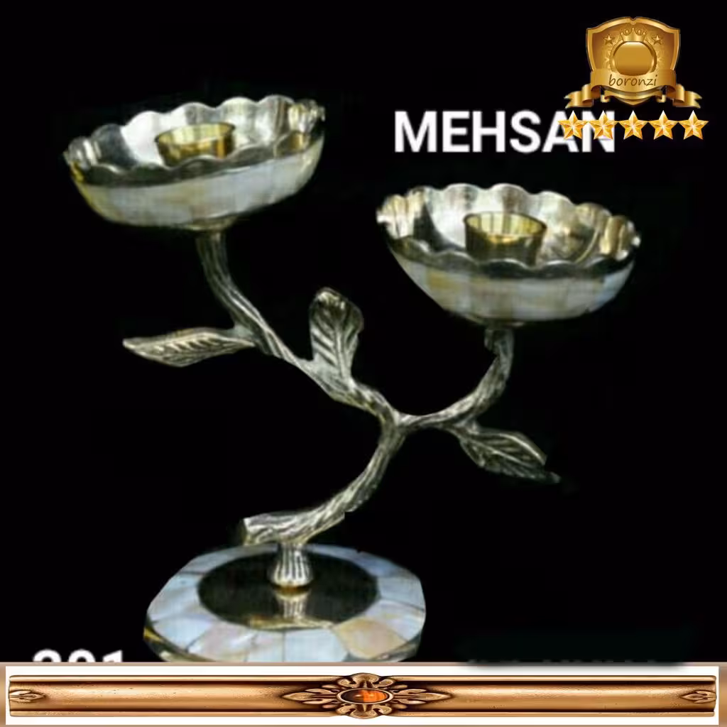 شمعدان برنجی طرح شاخه 301