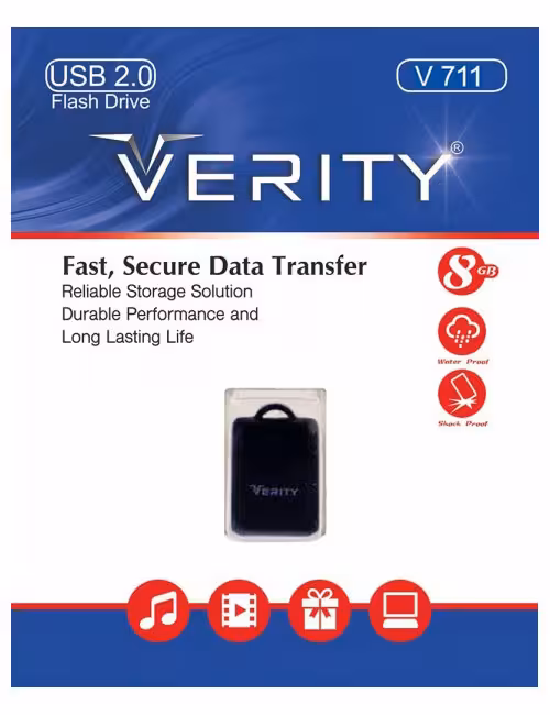 فلش مموری وریتی مدل V711 مشکی ظرفیت 8 گیگابایت