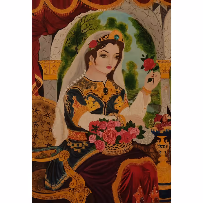 تابلو نقاشی رنگ روغن طرح زن کد 1