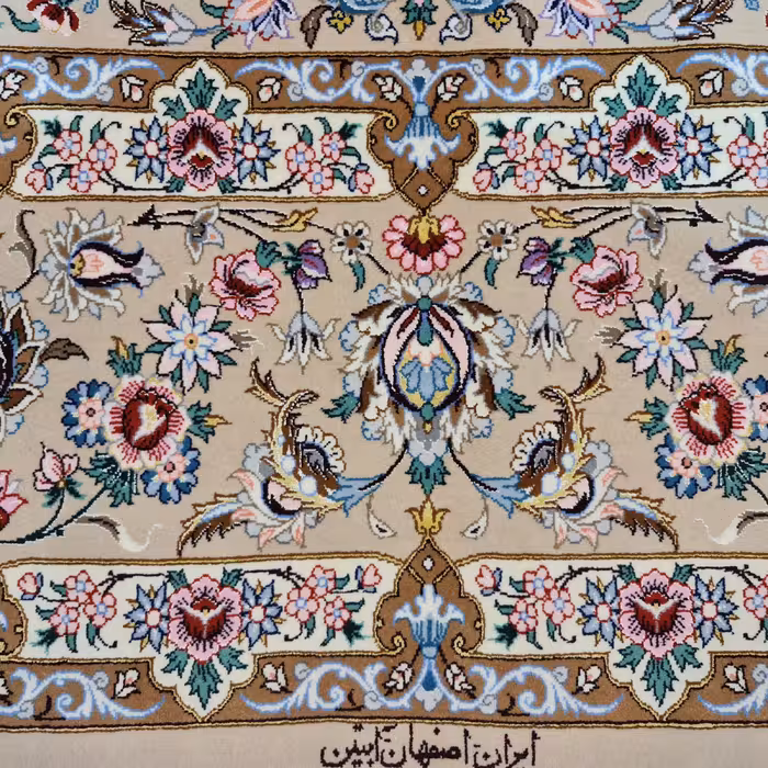 فرش دستبافت شش متری اصفهان آبتین کد 1237 یک جفت 