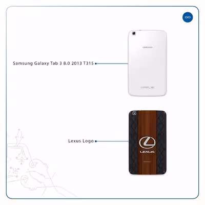 برچسب پوششی ماهوت مدل Lexus-Logo مناسب برای تبلت سامسونگ Galaxy Tab 3 8.0 2013 T315