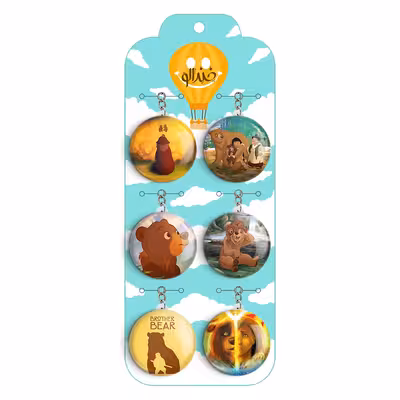 جاکلیدی خندالو مدل انیمیشن خرس برادر کد 644A مجموعه 6 عددی