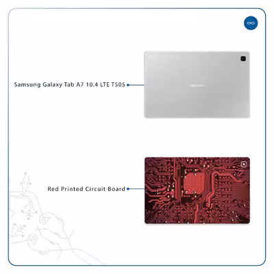 برچسب پوششی ماهوت مدل Red Printed Circuit Board مناسب برای تبلت سامسونگ Galaxy Tab A7 10.4 LTE 2020 T505