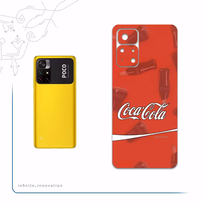برچسب پوششی ماهوت مدل Coca-Cola-Logo مناسب برای گوشی موبایل شیائومی Poco M4 Pro 5G