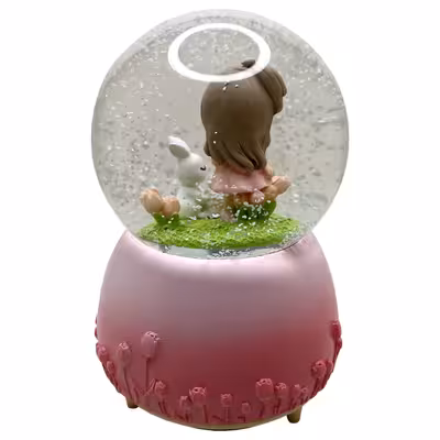 گوی موزیکال مدل پمپی Sweet Life طرح دختر مهربون و خرگوش کوچولو کد PB8