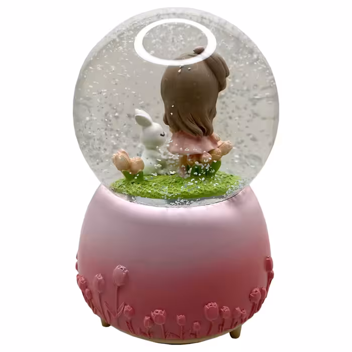 گوی موزیکال مدل پمپی Sweet Life طرح دختر مهربون و خرگوش کوچولو کد PB8