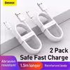 کابل تبدیل USB به USB-C باسئوس مدل Simple Wisdom 40W طول 15 متر بسته 2 عددی