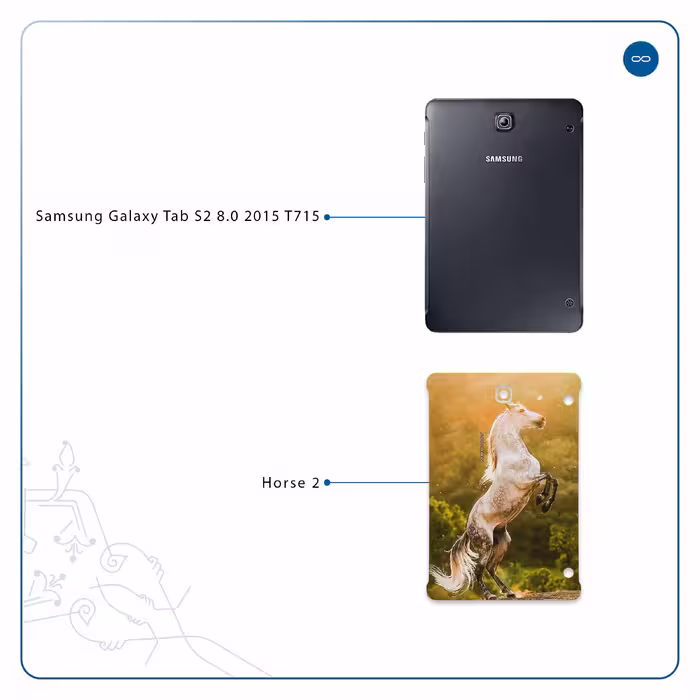 برچسب پوششی ماهوت مدل Horse-2 مناسب برای تبلت سامسونگ Galaxy Tab S2 8.0 2015 T715