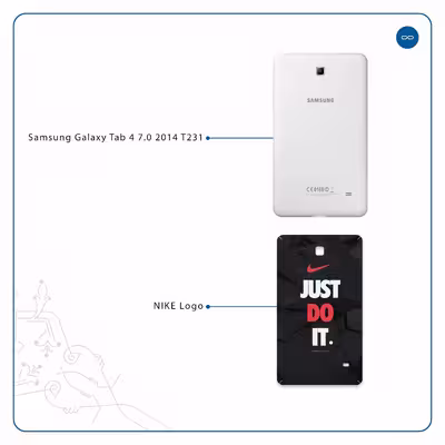 برچسب پوششی ماهوت مدل NIKE-Logo مناسب برای تبلت سامسونگ Galaxy Tab 4 7.0 2014 T231