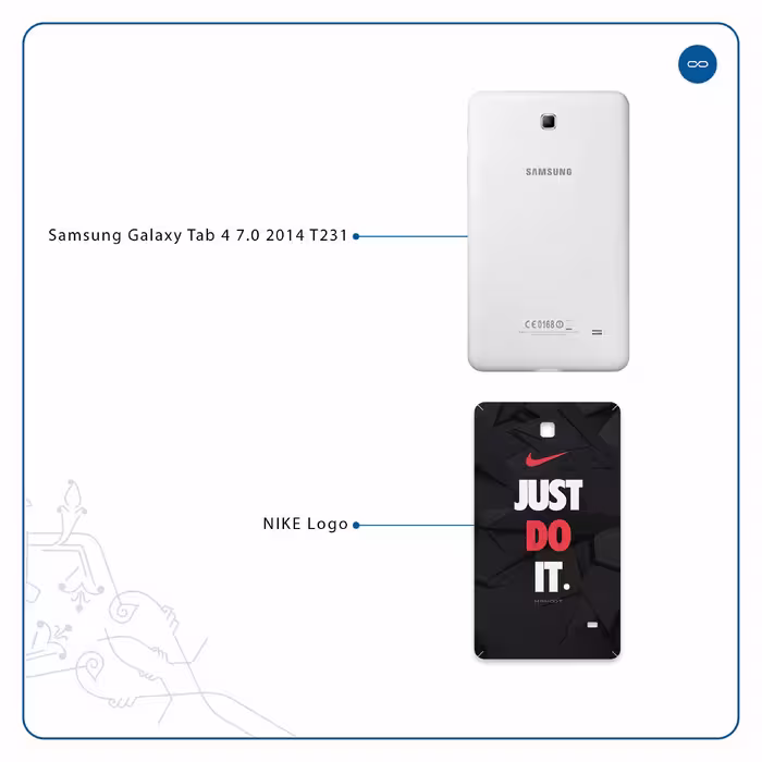 برچسب پوششی ماهوت مدل NIKE-Logo مناسب برای تبلت سامسونگ Galaxy Tab 4 7.0 2014 T231