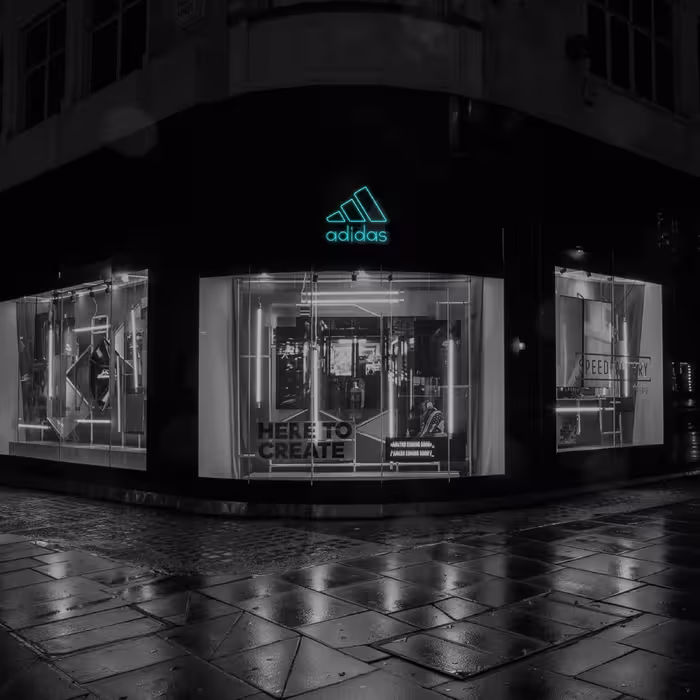 چراغ دیواری نئون دیزاین طرح Adidas-Text-BL_TBL