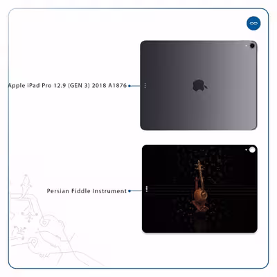 برچسب پوششی ماهوت مدل Persian Fiddle Instrument مناسب برای تبلت اپل iPad Pro 12.9 (GEN 3) 2018 A1876