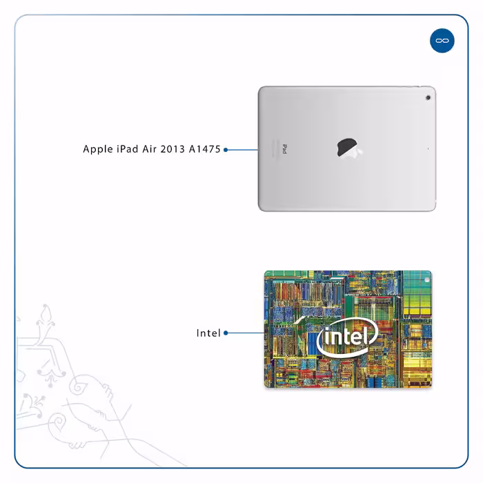 برچسب پوششی ماهوت مدل Intel Brand مناسب برای تبلت اپل iPad Air 2013 A1475