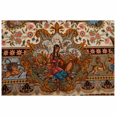 فرش دستبافت شش متری مدل چله و گل کد h1112 یک جفت