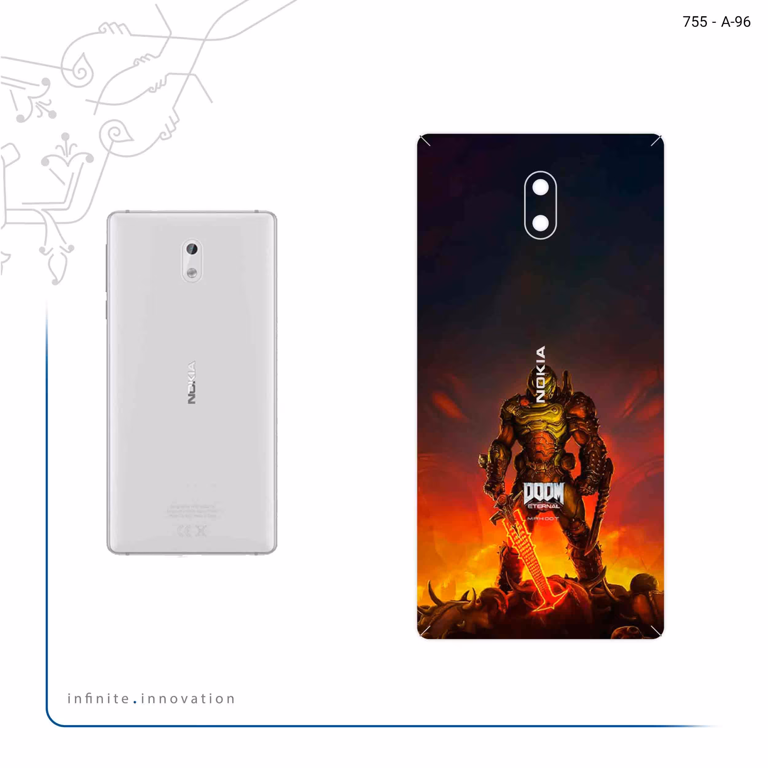 برچسب پوششی ماهوت مدل DOOM Game Series مناسب برای گوشی موبایل نوکیا 3