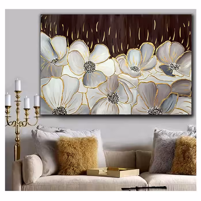  تابلو نقاشی اکریلیک مدل گل برجسته کد 0086 