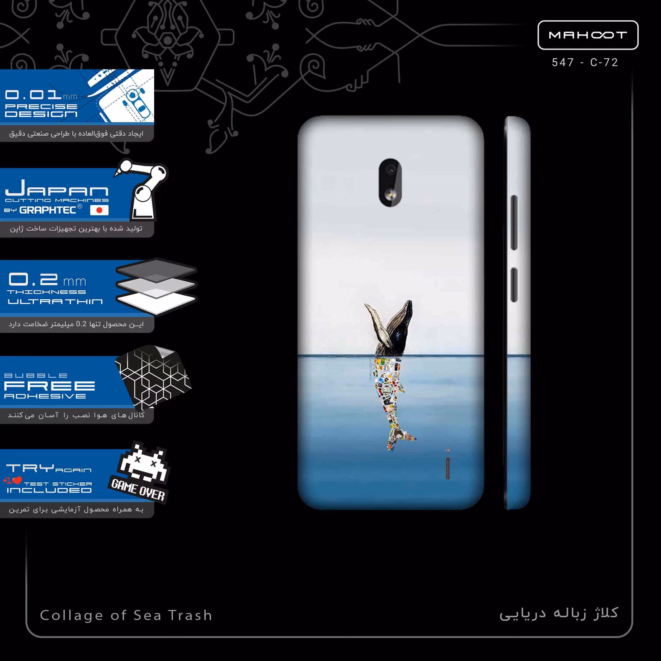 برچسب پوششی ماهوت مدل Collage of Sea Trash-FullSkin مناسب برای گوشی موبایل نوکیا 2