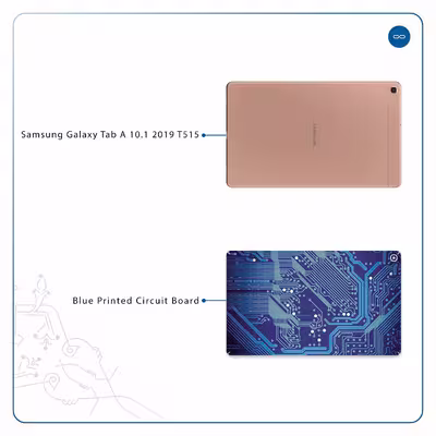 برچسب پوششی ماهوت مدل Blue Printed Circuit Board مناسب برای تبلت سامسونگ Galaxy Tab A 10.1 2019 T515