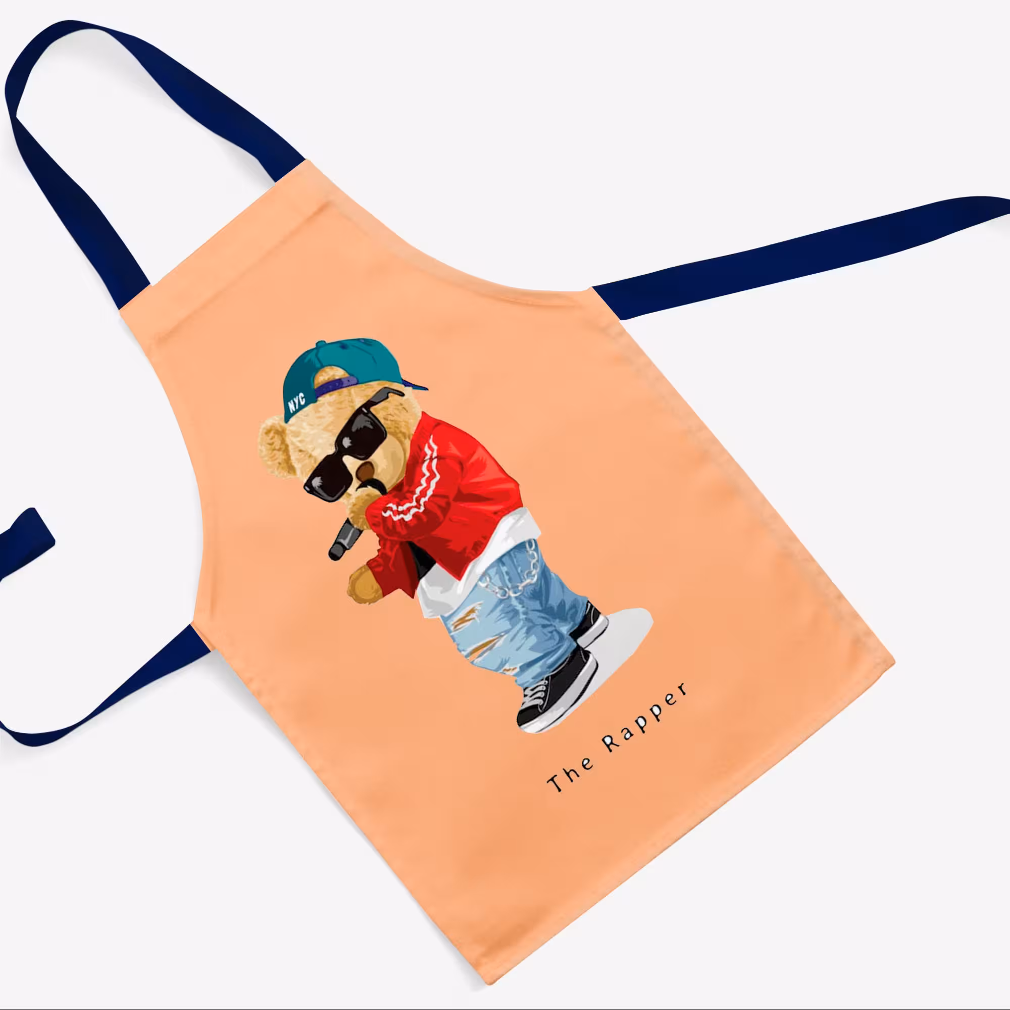 پیشبند تدی مخمل چاپ دیجیتال قابل شستشو و رنگ ثابت دارای آستر ضدآب کد26