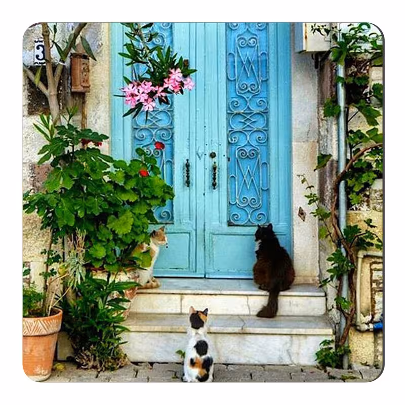 مگنت طرح خانه قدیمی و گربه ها کد wmg4108