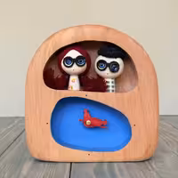 ساعت رومیزی آدمک دو مجسمه طرح یک