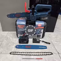 اره زنجیری شارژی 25 و 30 سانت صنعتی کیفی دو ساطور باس مدل 3-321