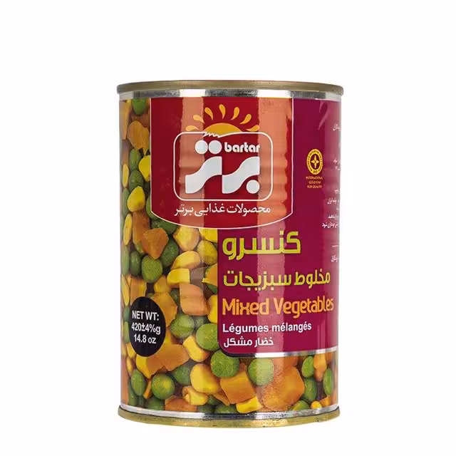 کنسرو مخلوط سبزیجات برتر 420 گرمی