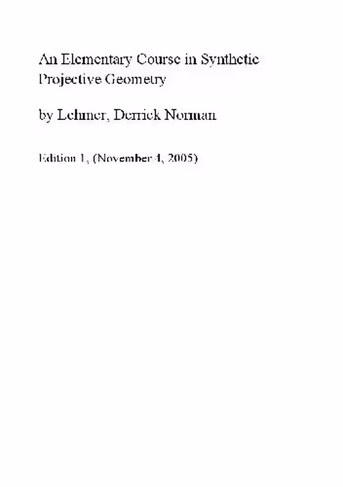 خرید و دانلود نسخه کامل کتاب An Elementary Course In Synthetic Projective Geometry